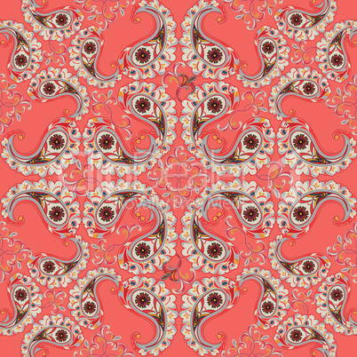 Floral seamless background. Oriental ornament. Flower pattern.