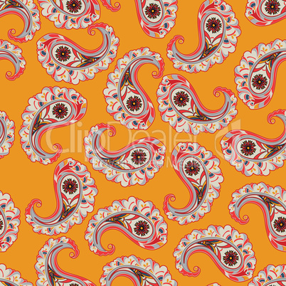 Floral seamless background. Oriental ornament. leaves pattern.