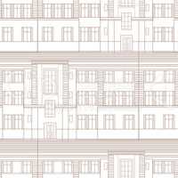Building facade seamless pattern City architectural blueprint texture