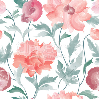 Floral seamless pattern. Flower background. Flourish garden text