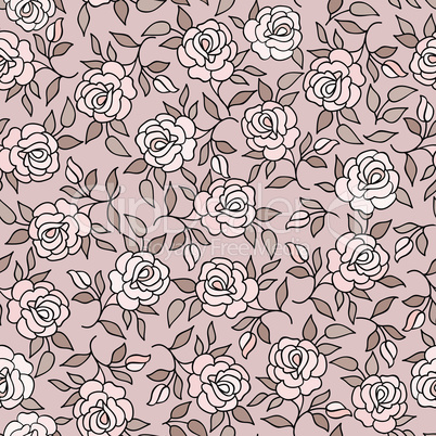 Floral seamless pattern. Flower background. Flourish garden text