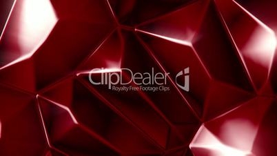 Rotating red crystals abstract background seamless loop