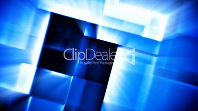Beaming blue squares abstract futuristic background seamless loop