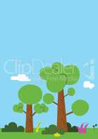 illustration of a tree in a park in flat style