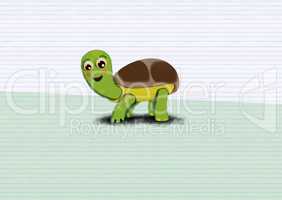 illustration of a cute and sweet cartoon turtle