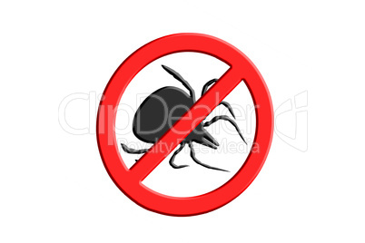 Warning sign symbol for Tick free Zone