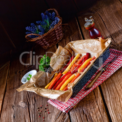 colorful vegetable fries from the oven