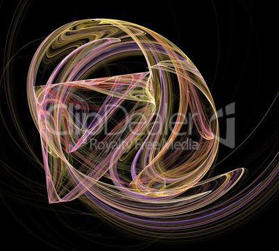 image of one Digital Fractal on Black Color