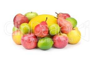 Fruit and berries isolated on white background.