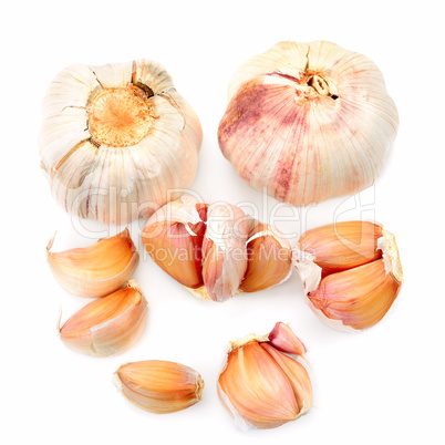 Fresh garlic isolated on white background