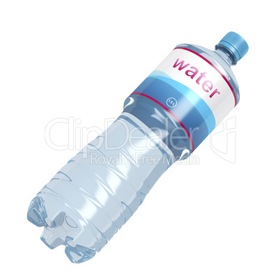 Water bottle on white