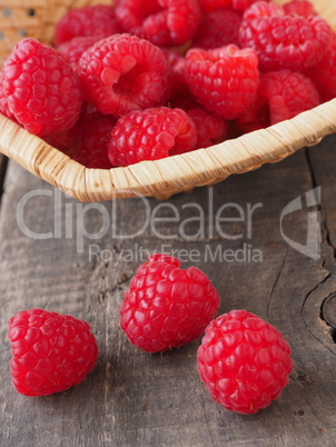 Fresh organic raspberries