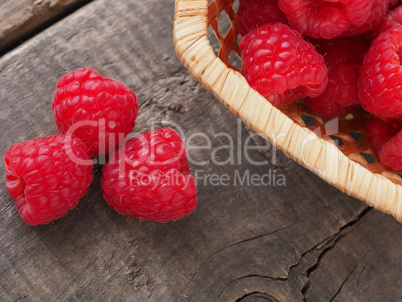 Fresh organic raspberries