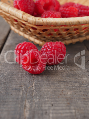 Fresh organic raspberries