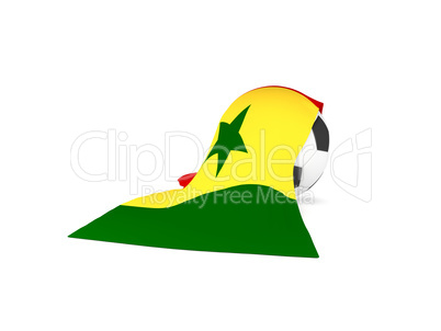 Soccer ball with the flag of Senegal