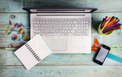 Laptop on table