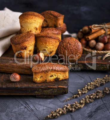 baked muffins with dry fruits and raisins