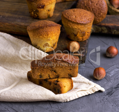 baked muffins with dry fruits and raisins