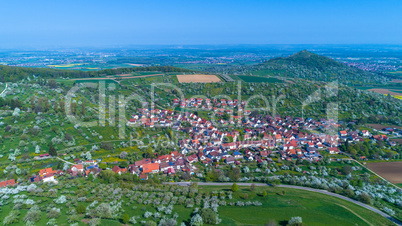 aerial of a village in germany