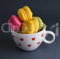 multicolored baked cakes of almond flour macarons