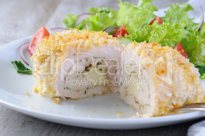 Chicken roll in breadcrumbs