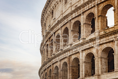 Detail of the Colosseum amphitheatre in Rome