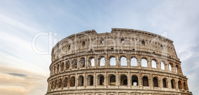 Ancient Roman Colosseum at sunrise