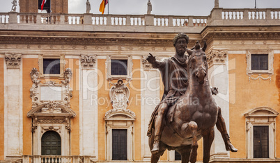 equestrian bronze statue of Marcus Aurelius in Rome