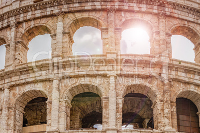 detail of the colosseum in Rome