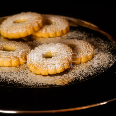Biscuits canestrelli with icing sugar