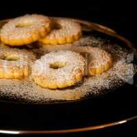 Biscuits canestrelli with icing sugar