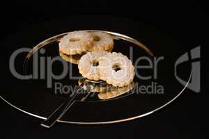 Biscuits on a silver plate