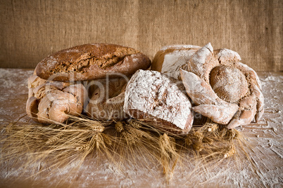 Bread of various types