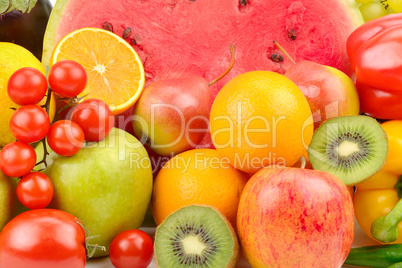 fresh vegetables and fruits. Bright beautiful background. Health