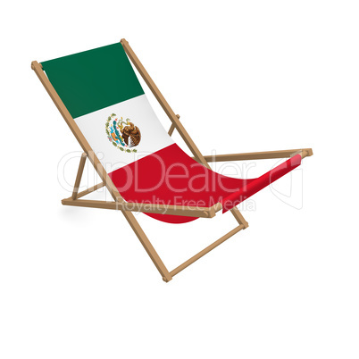 Deck chair with the flag or Mexico