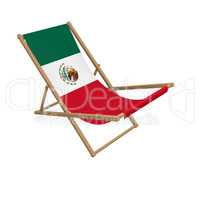 Deck chair with the flag or Mexico