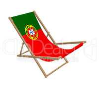 Deck chair with the flag or Portugal