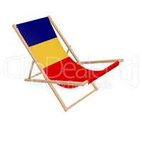Deck chair with the flag or Romania