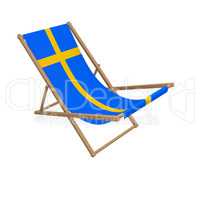 Deck chair with the flag or Sweden