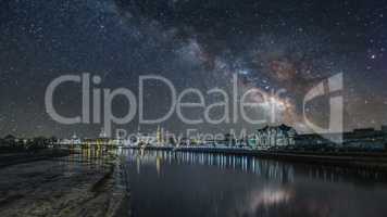 Milkyway Over Dresden At The Elbe River