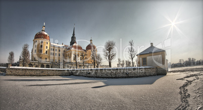 Moritzburg Castle In Winter With Lots Of Snow