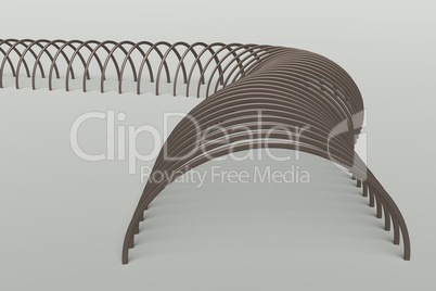 Lattice tunnel on underground, 3d illustration