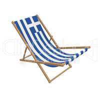 Deck chair with the flag or Greece