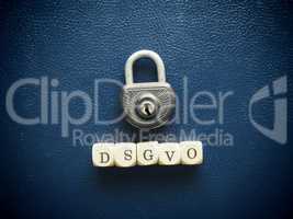 Old padlock with the word DSGVO
