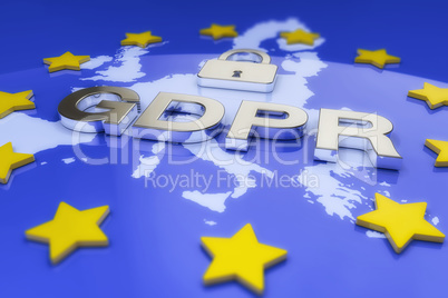 3d render - General Data Protection Regulation (GDPR) - European