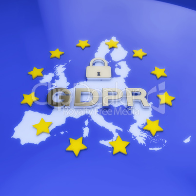 3d render - General Data Protection Regulation (GDPR) - European