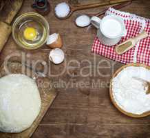 dough made from white wheat flour and ingredients for cooking