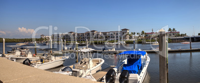 Boat Harbor along 3rd street in Naples, Florida