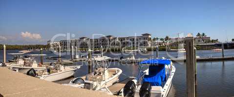 Boat Harbor along 3rd street in Naples, Florida