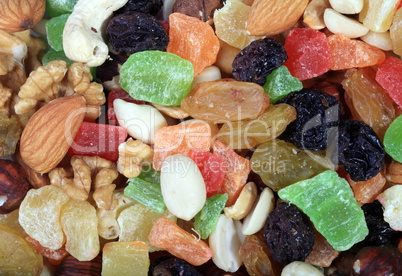 set of dried fruit